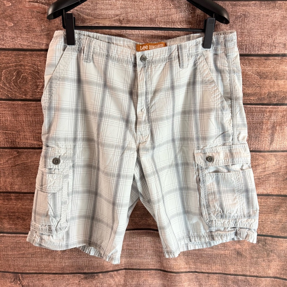 Lee Gray Cargo Shorts Lightweight Cotton